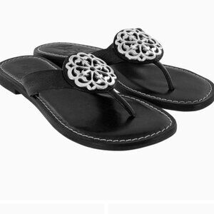 Brighton Alice Classic Neutrals Leather Sandals in Black